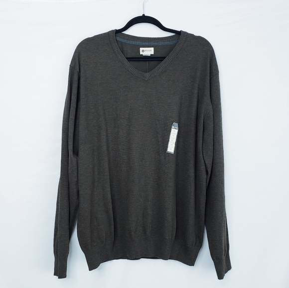 Haggar Other - Last Chance! NWT Haggar Men's V Neck Sweater Chocolate Heather Brown Long Sleeve